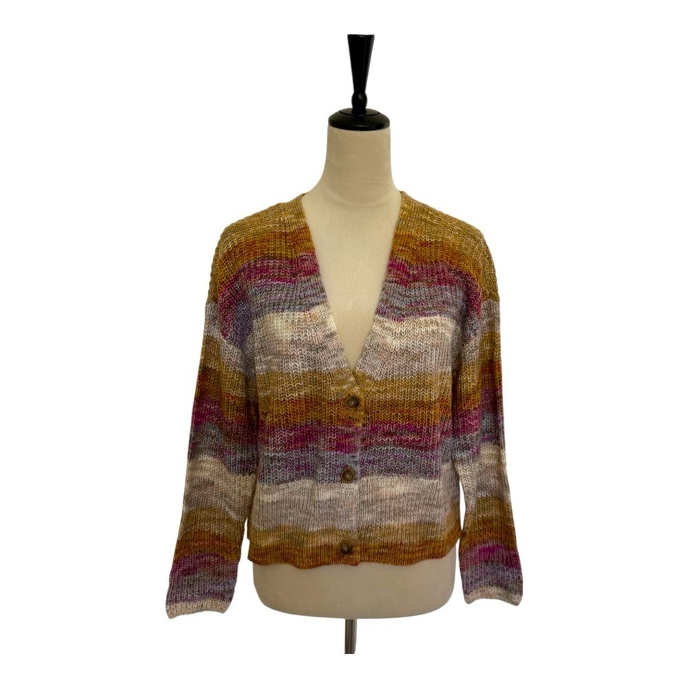 NWT Lucky Brand‎ V-Neck Ombre Button Front Cardigan Sweater Size Small